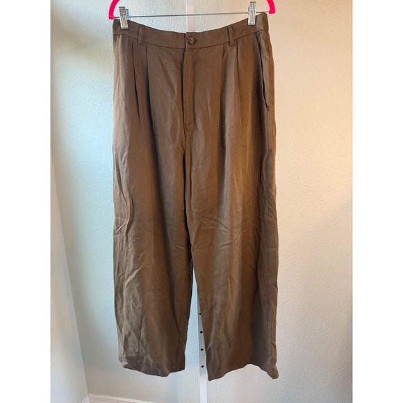 Reformation Pants - Reformation‎ Brown High Waisted Wide Leg Pleated Pants Women's Size 12